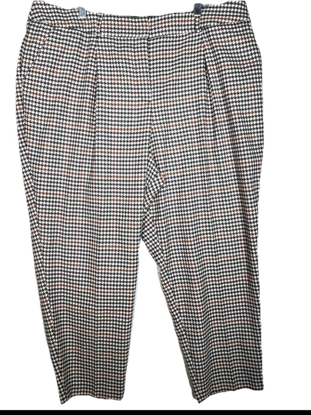 Lane Bryant Houndstooth Check Ankle Pants Pleated Trousers Women’s Plus Sz 20